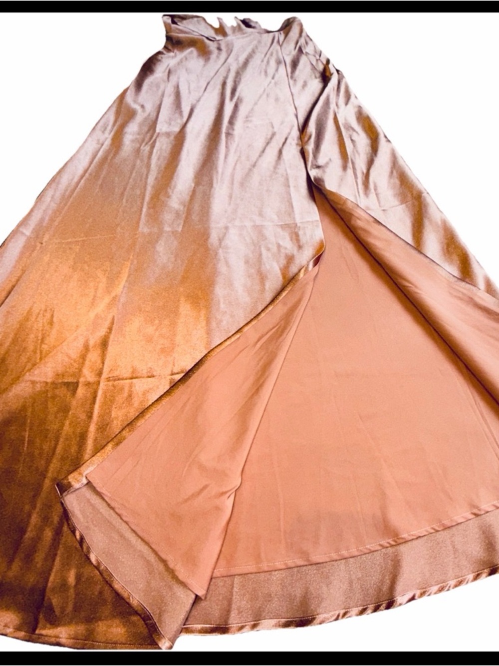 Birdy Grey Women’s Lisa Long Satin Rust Color  Sleeveless Dress Size Small - Picture 5 of 10